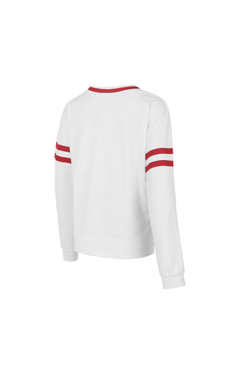 CONCEPTS SPORT Women's Concepts Sport  White Alabama Crimson Tide Borough French Terry Arch Over Long Sleeve T-Shirt, Alternate, color, White
