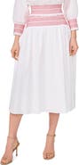 1.STATE Smocked Waist Midi Skirt