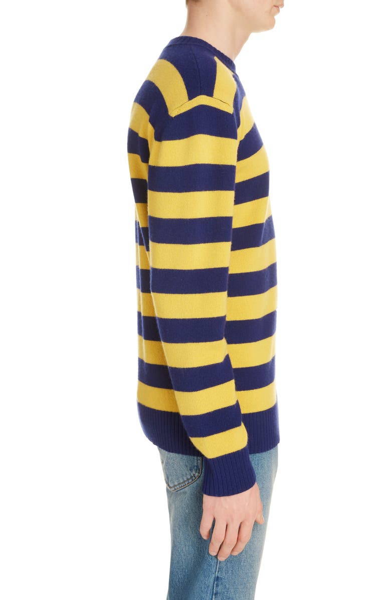 Loewe Anagram Crewneck Stripe Wool & Cashmere Sweater, Alternate, color,