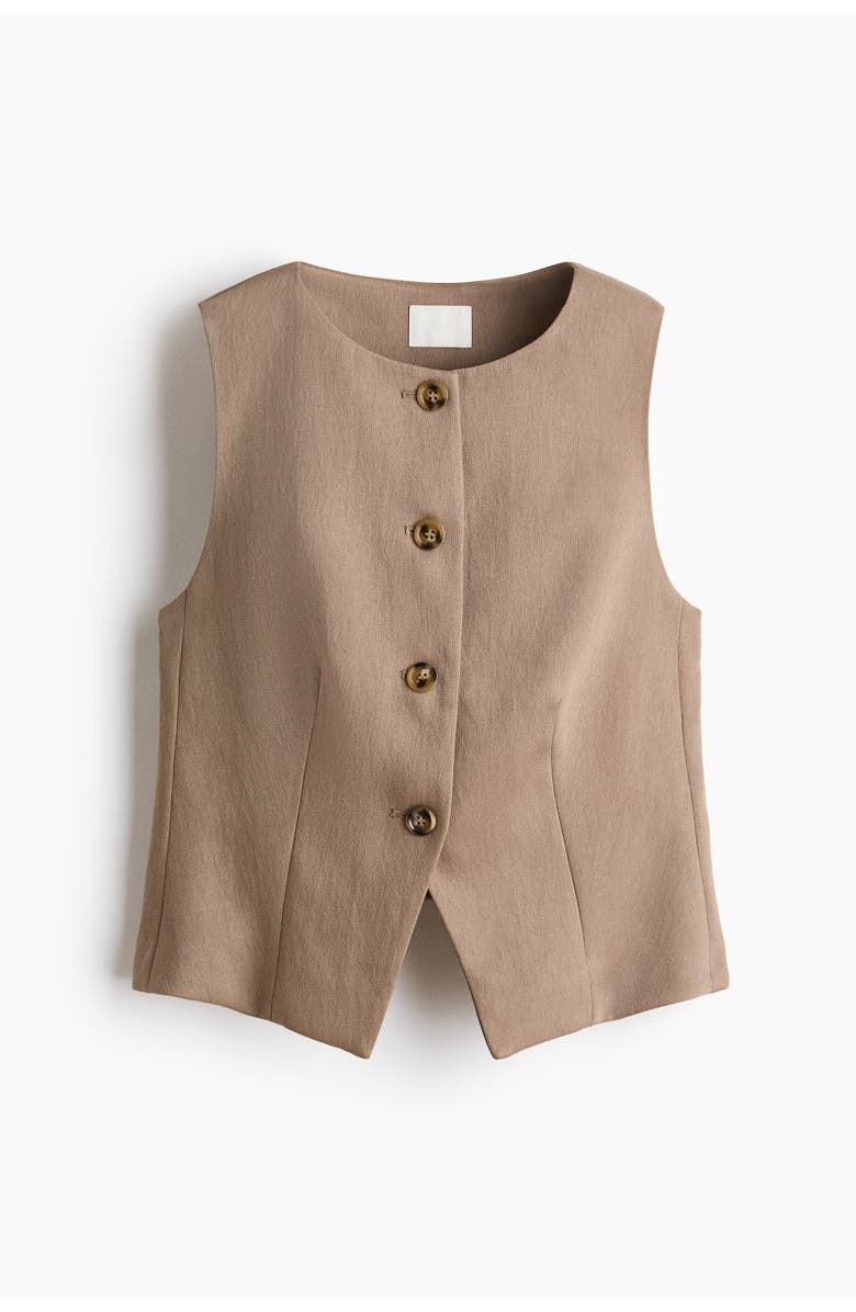 H&M Waistcoat, Main, color, Dark Beige