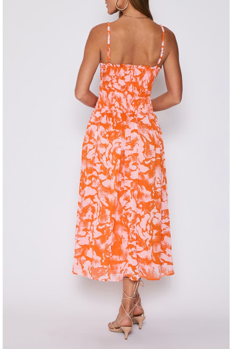 Esperanza Ruched Maxi Sundress (Nordstrom Exclusive), Alternate, color, ORANGE/ BLUSH