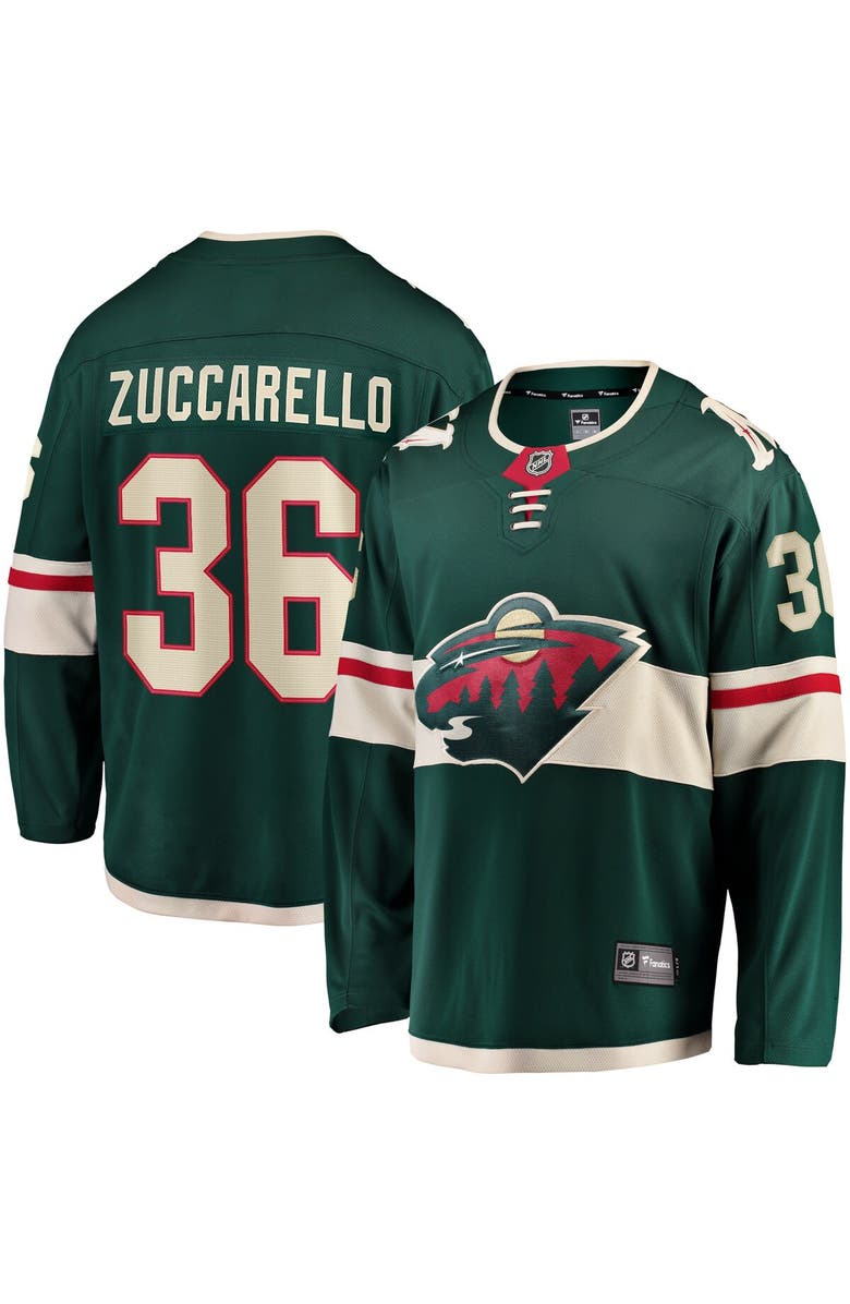 FANATICS Men's Fanatics Branded Mats Zuccarello Green Minnesota Wild Team Color Breakaway Player Jersey, Main, color, 