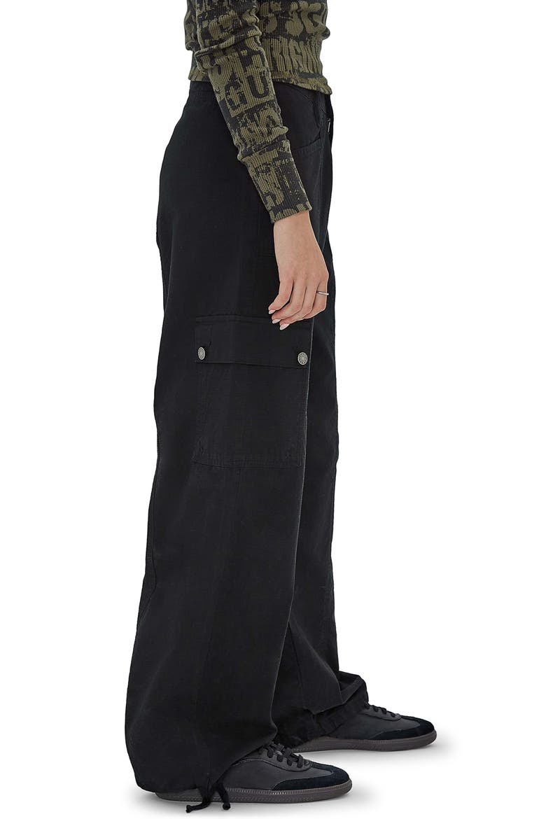 Go Utility Cotton Denim Cargo Pants, Alternate, color, BLACK