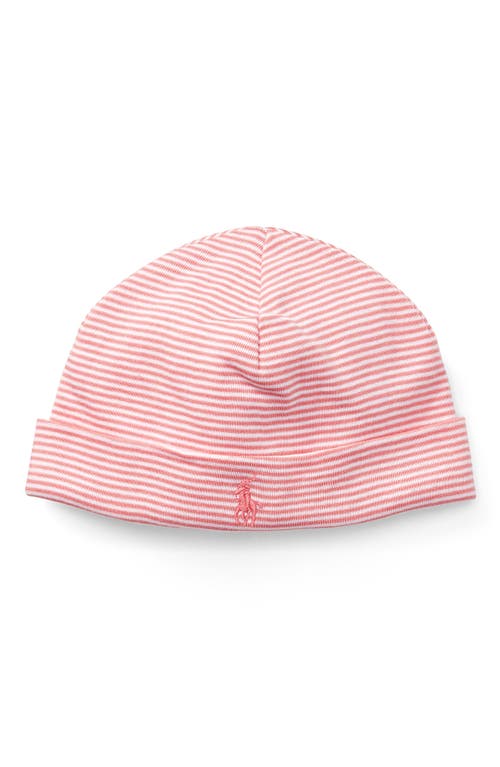 RALPH LAUREN RALPH LAUREN STRIPE LOGO EMBROIDERED BEANIE 