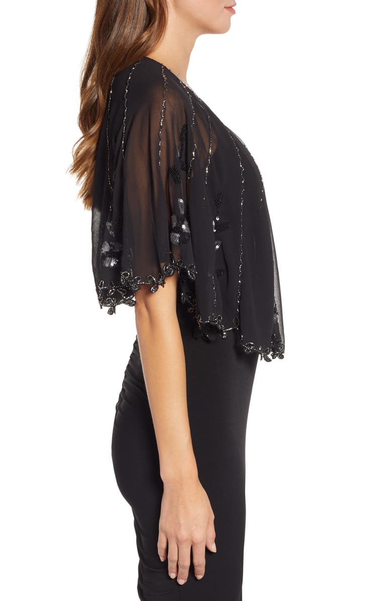 Echo Scallop Beaded Capelet, Alternate, color, 