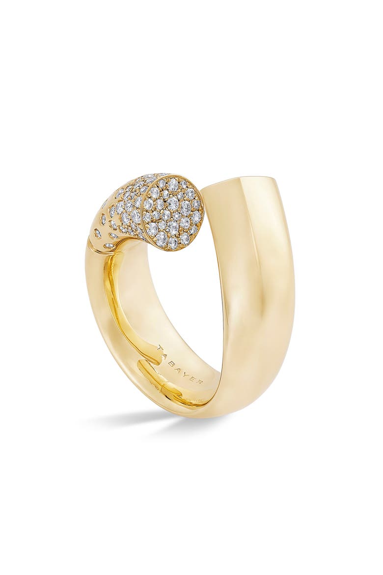 Oera Pavé Diamond Ring, Alternate, color, YELLOW GOLD