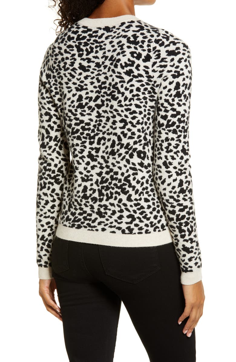 Rachel Parcell Leopard Pattern Crewneck Sweater, Alternate, color, 