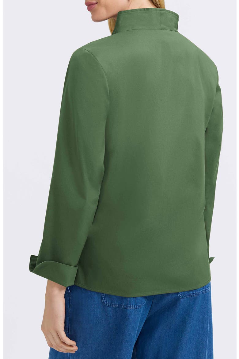 Tammy Ruffle Collar Cotton Blend Top, Alternate, color, BASIL
