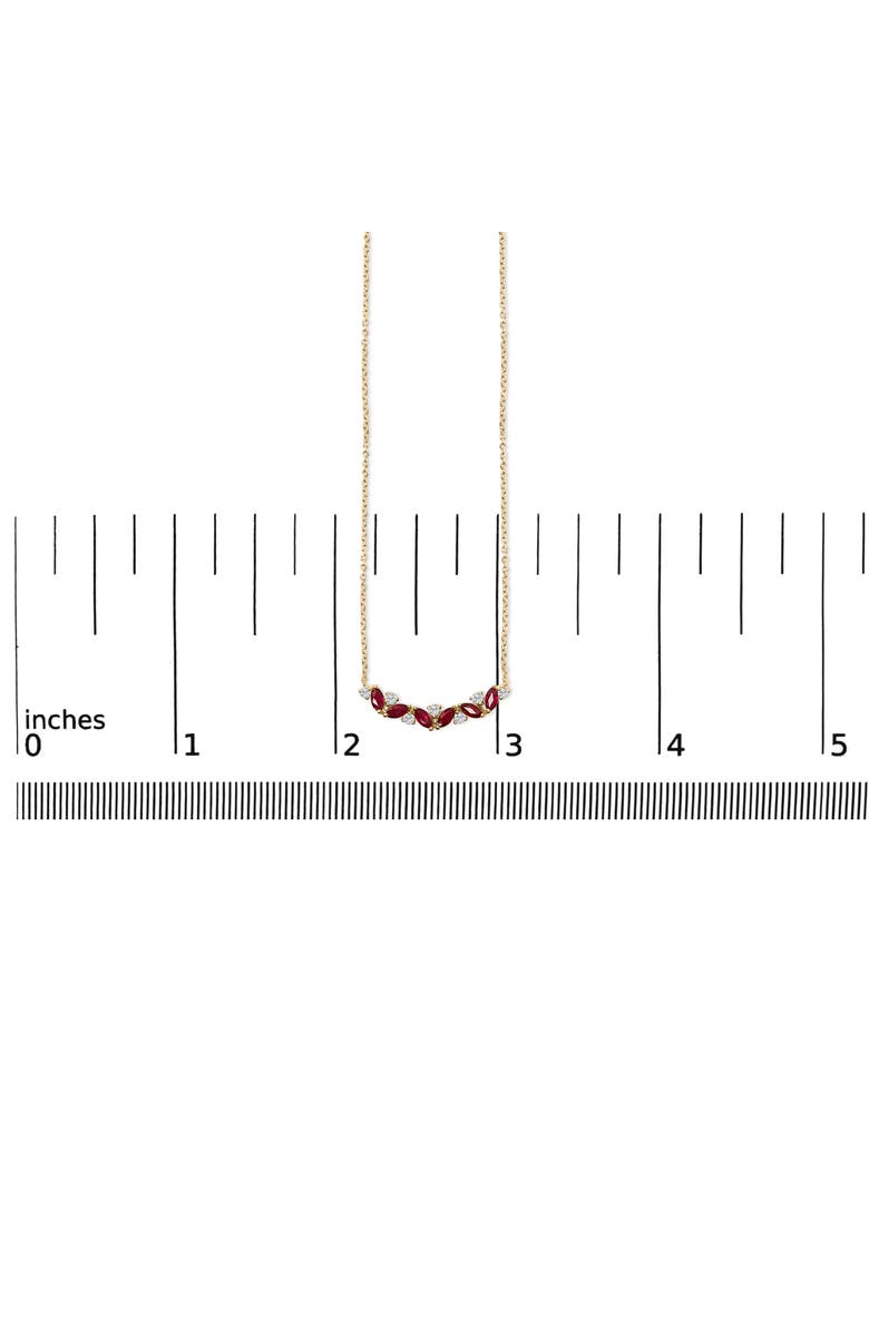 Haus of Brilliance 14K Yellow Gold Red Ruby and Diamond Trio Bar Line Necklace, Alternate, color, Yellow