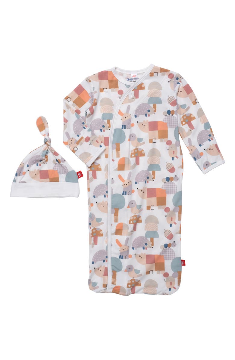 Magnetic Me Willow Grove Magnetic Sleep Gown & Hat Set, Main, color, Willow Grove