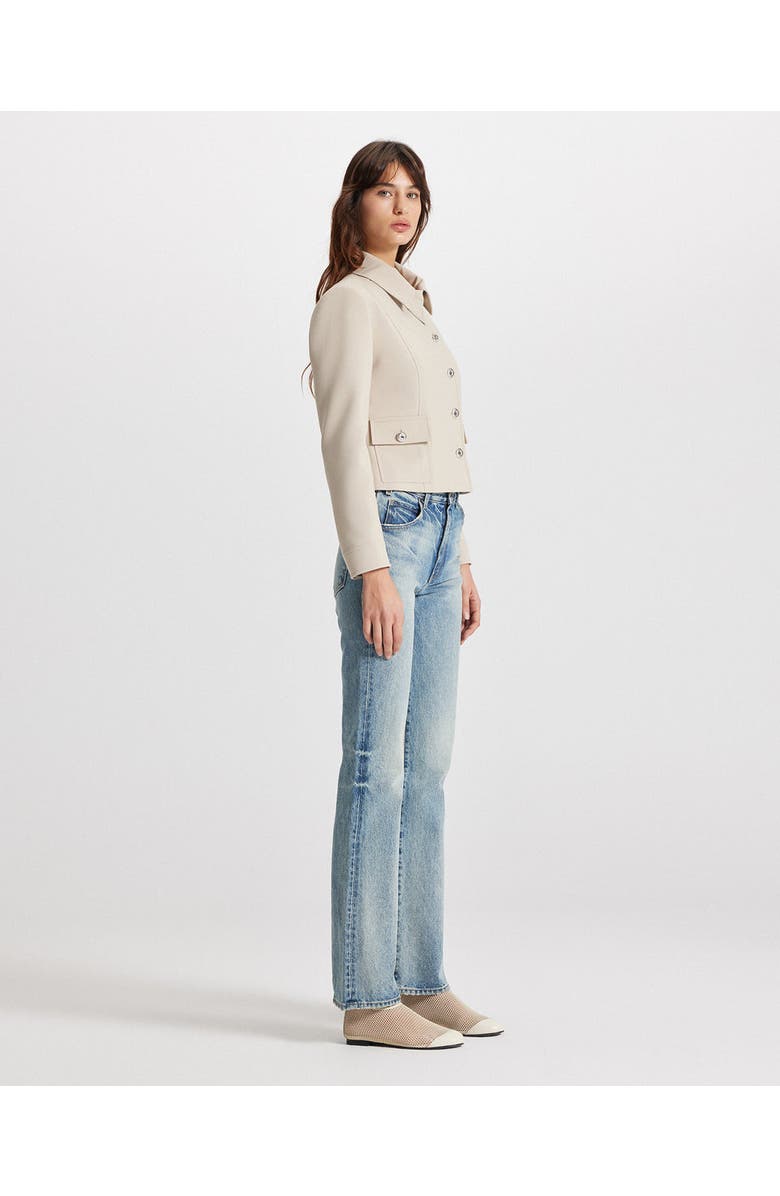 THEO The Label Daphne Collar-Tab Military Jacket, Alternate, color, Stone