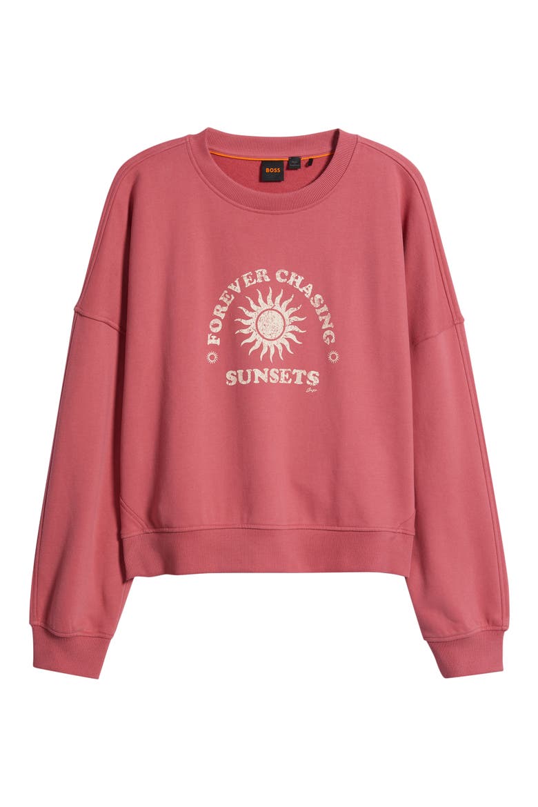 Ever Salsa Club Graphic Cotton Sweatshirt, Alternate, color, RASPBERRY RED