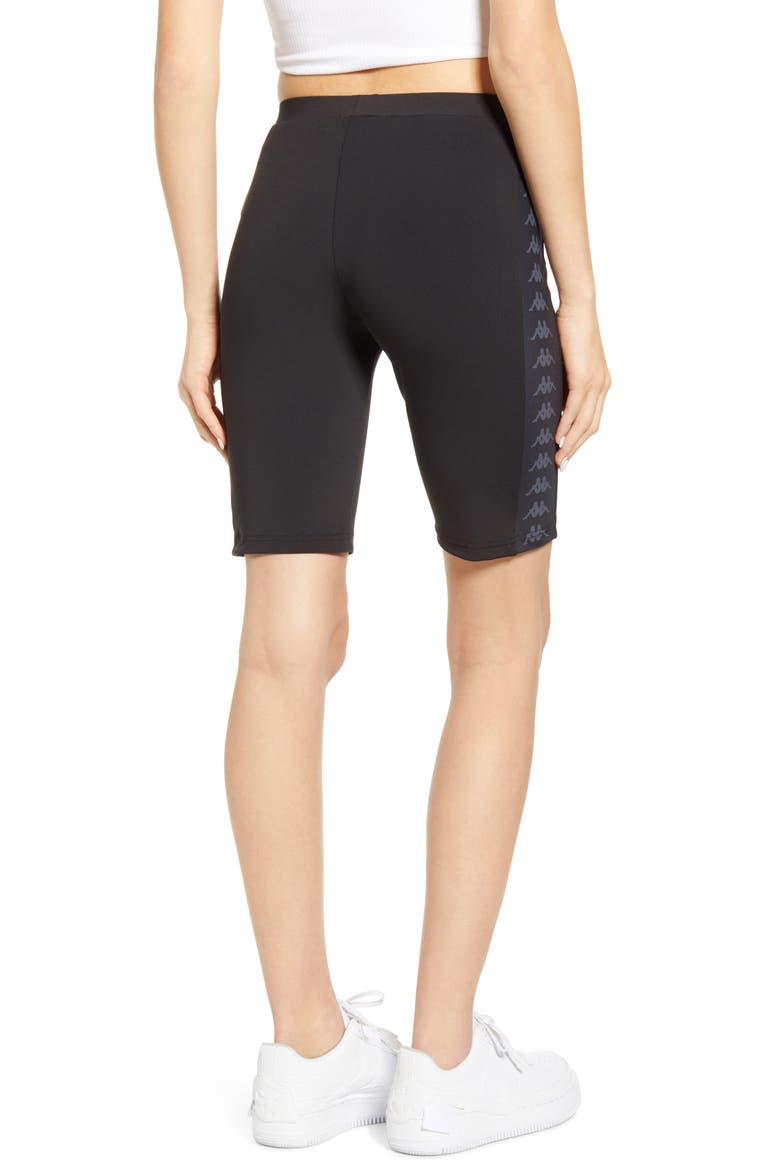 Kappa Banda Longline Bike Shorts, Alternate, color, BLACK/ BLACK WHITE