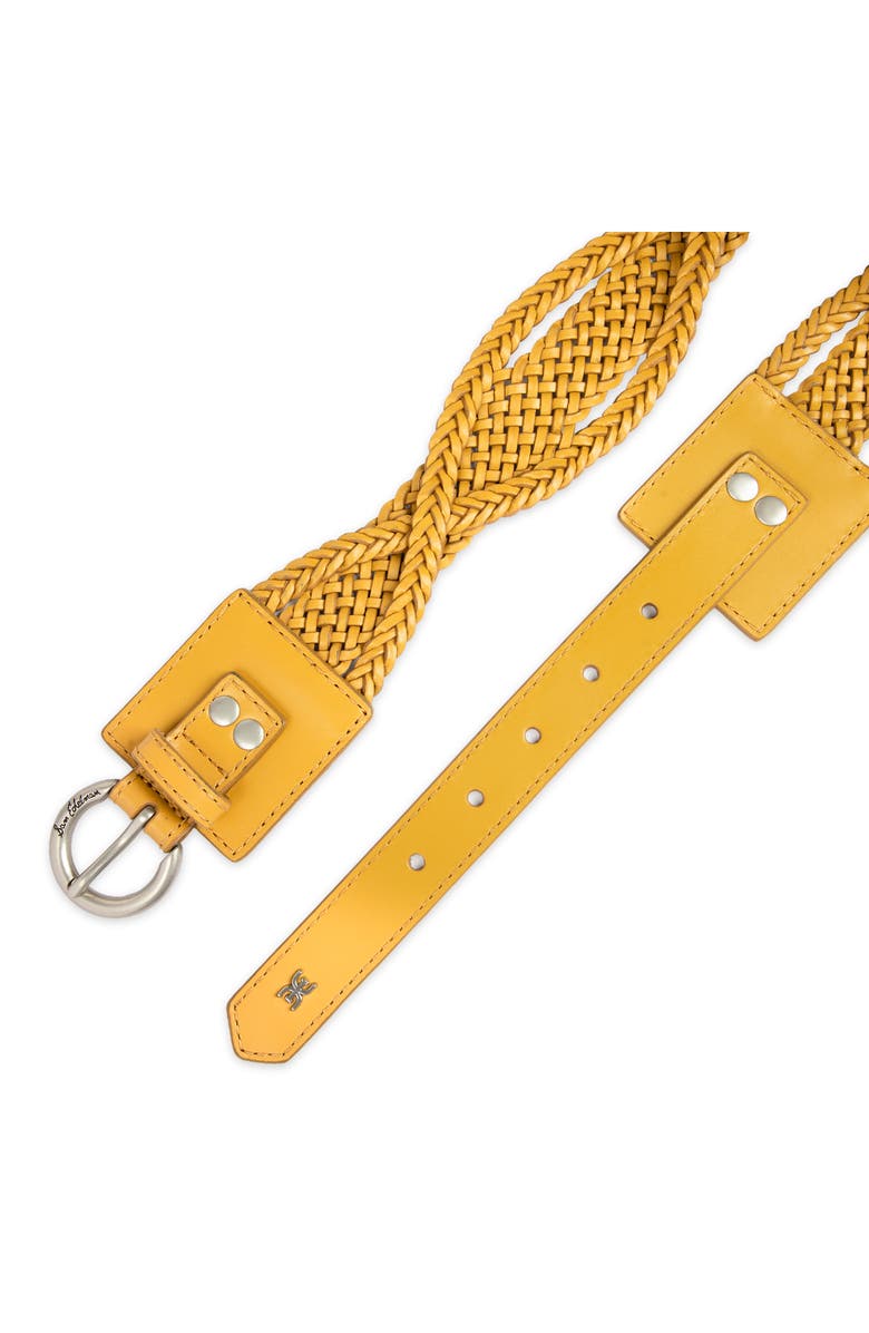 Sam Edelman Twist Braided Leather Belt, Alternate, color, Mustard