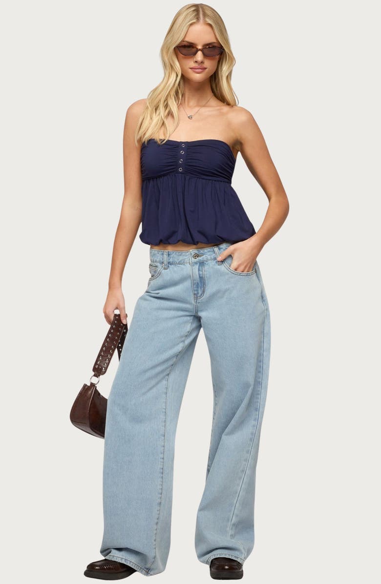 EDIKTED Yury Strapless Bubble Top, Alternate, color, 