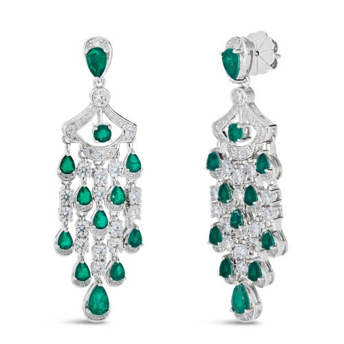 Anna Zuckerman Vintage Inspired Chandelier Earrings In Emerald