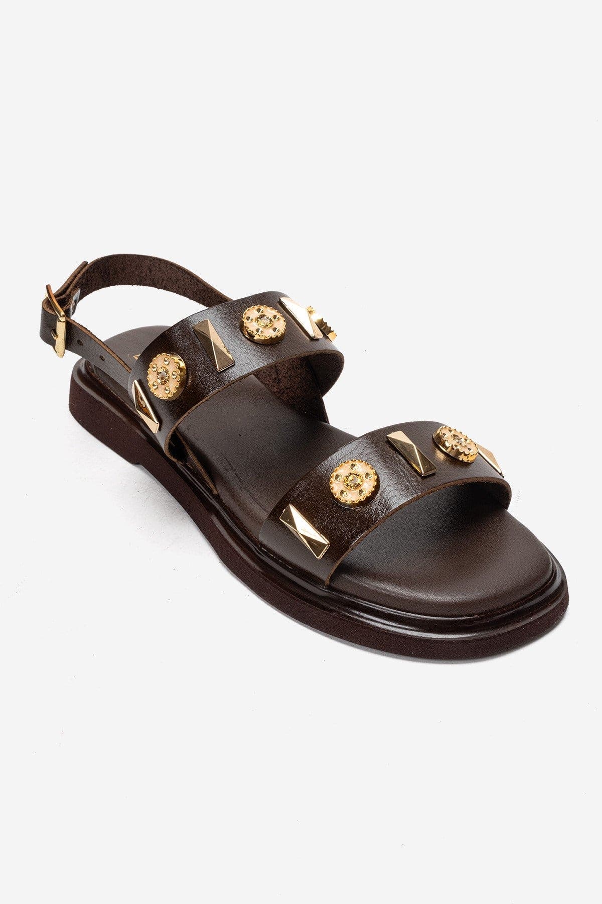 Forever & Always Shoes Libera Leather Sandal, Alternate, color, Brown