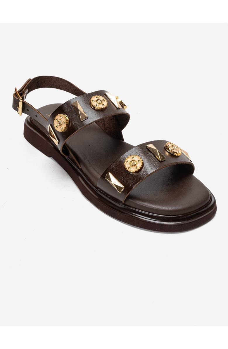 Forever & Always Shoes Libera Leather Sandal, Alternate, color, Brown