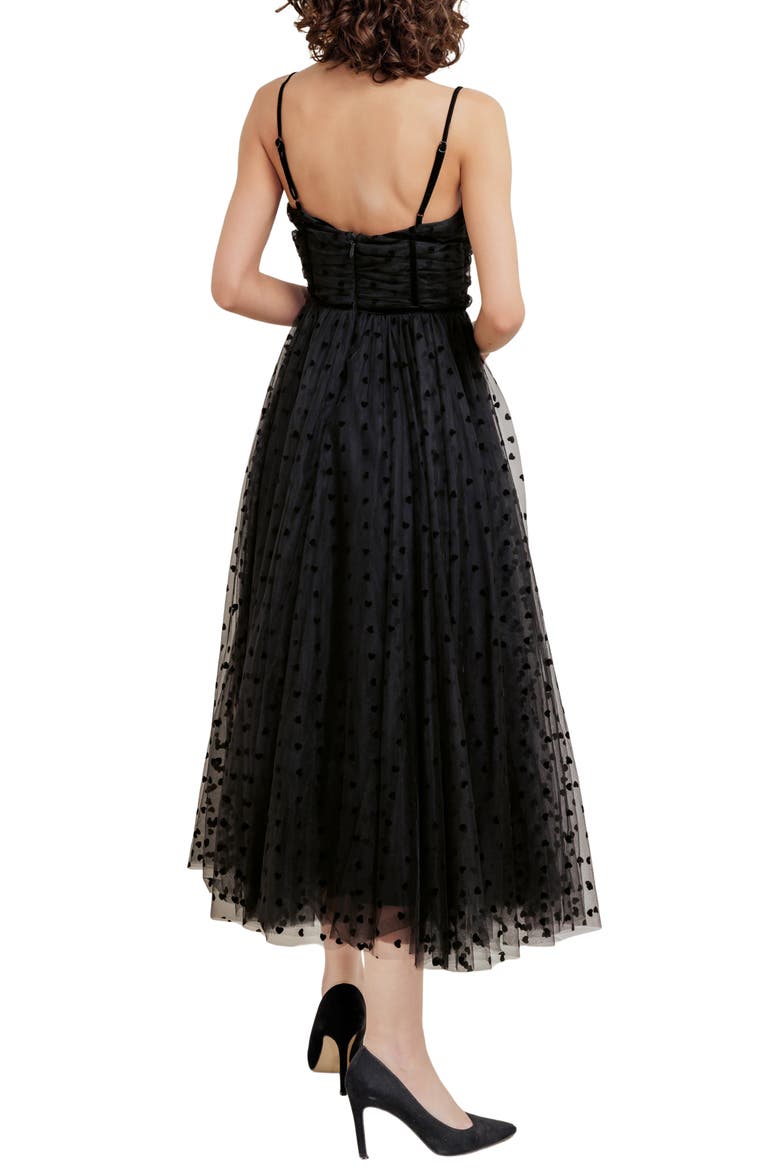 Tulle Midi Dress, Alternate, color, BLACK