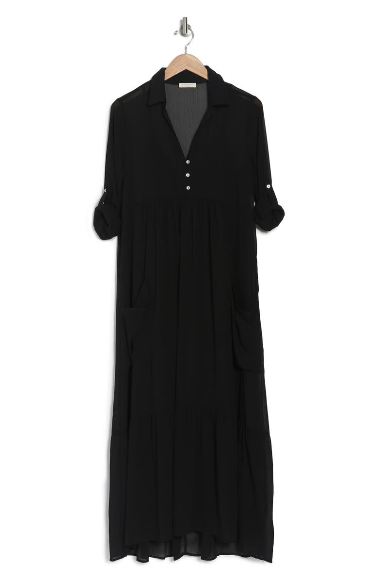 Lovestitch Tiered Chiffon Maxi Shirt Dress | Nordstromrack