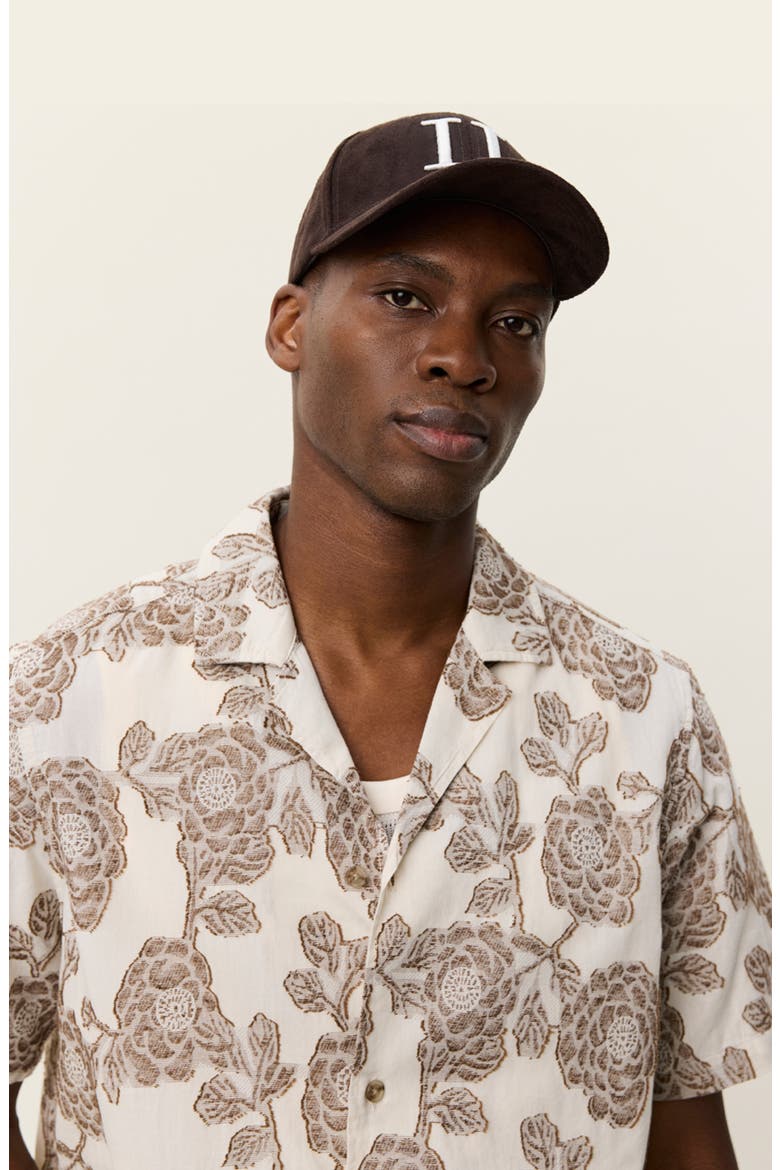 Lesley Floral Jacquard Camp Shirt, Alternate, color, IVORY