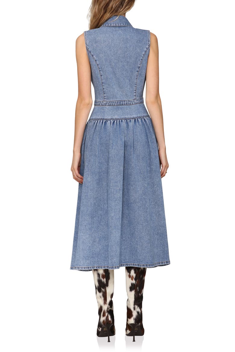 Sleeveless Denim Midi Dress, Alternate, color, MEDIUM WASH