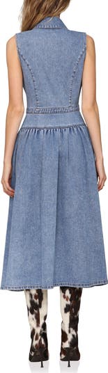 Sleeveless Denim Midi Dress