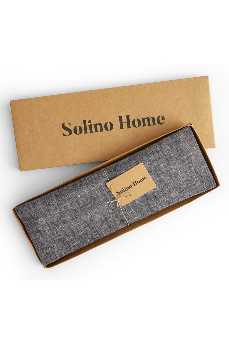 Linen Placemats Set of 4, 14 x 19 Inch - Athena, Alternate, color, Chambray Black