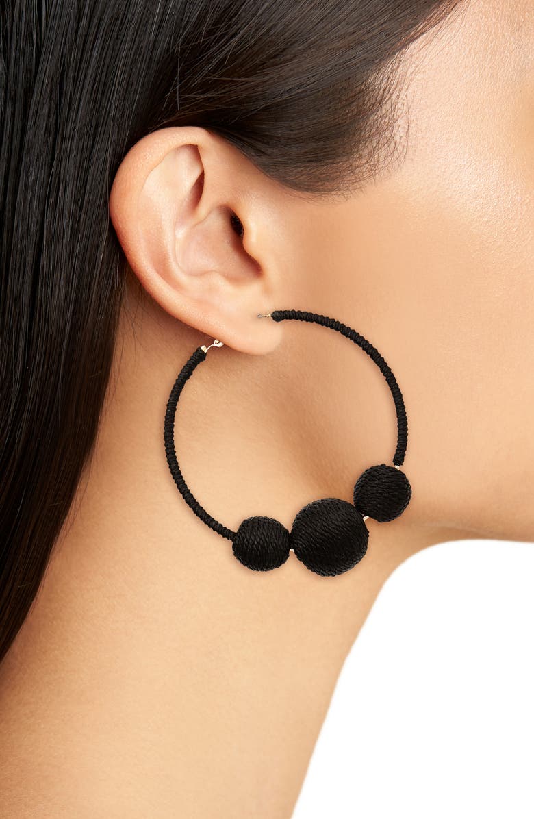 BP. Wrapped Ball Hoop Earrings, Alternate, color, 
