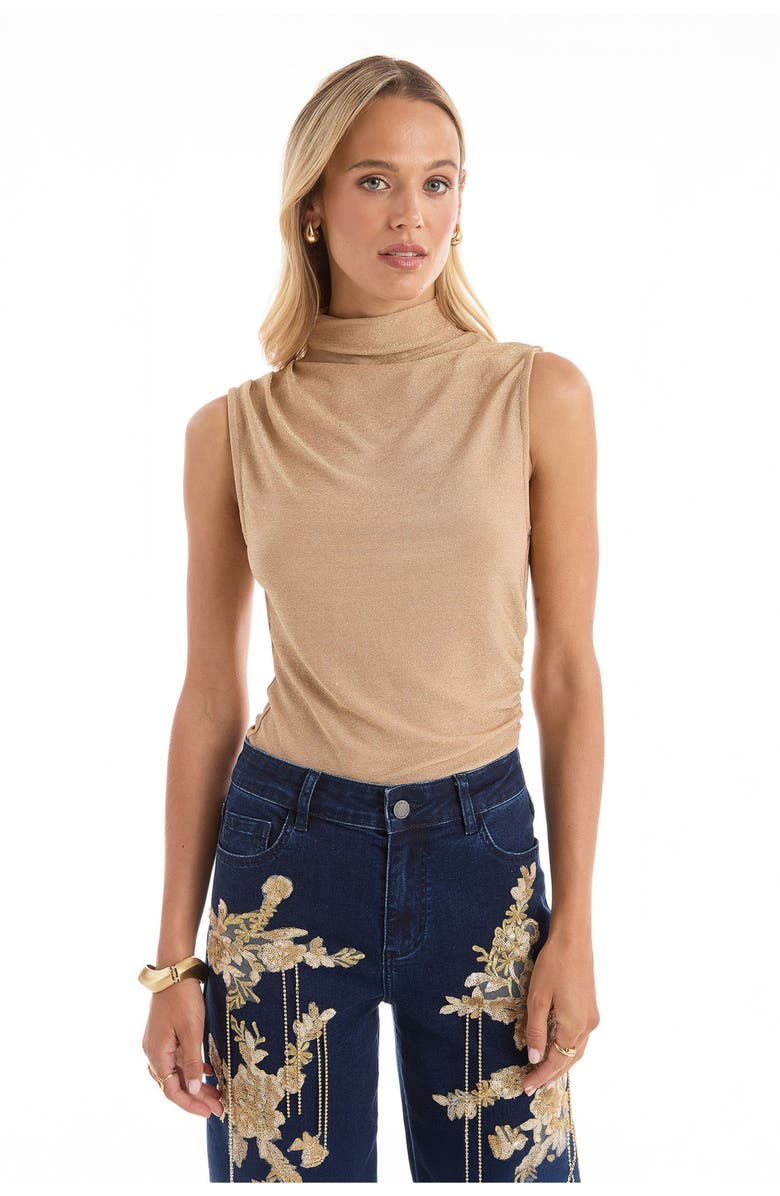 The Noli Shop Mia Shimmer Tank, Main, color, Champagne