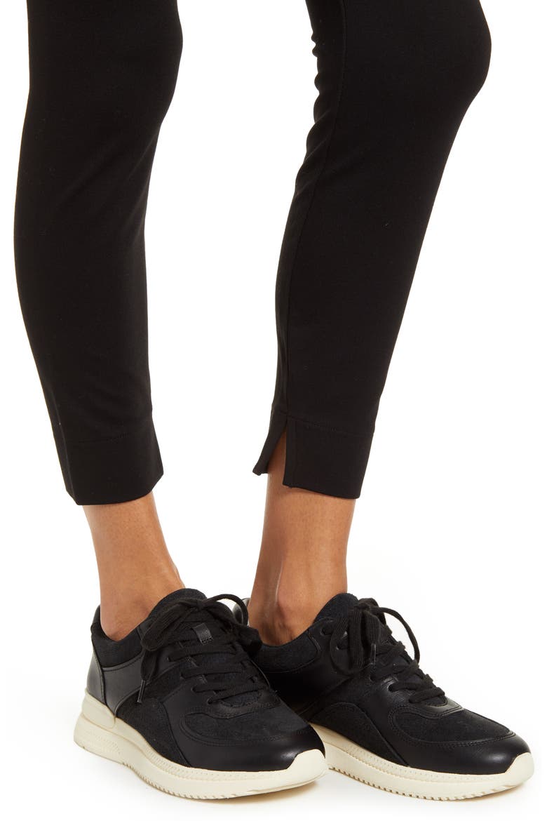 Lyssé Fennel Ankle Slit Leggings, Alternate, color, BLACK