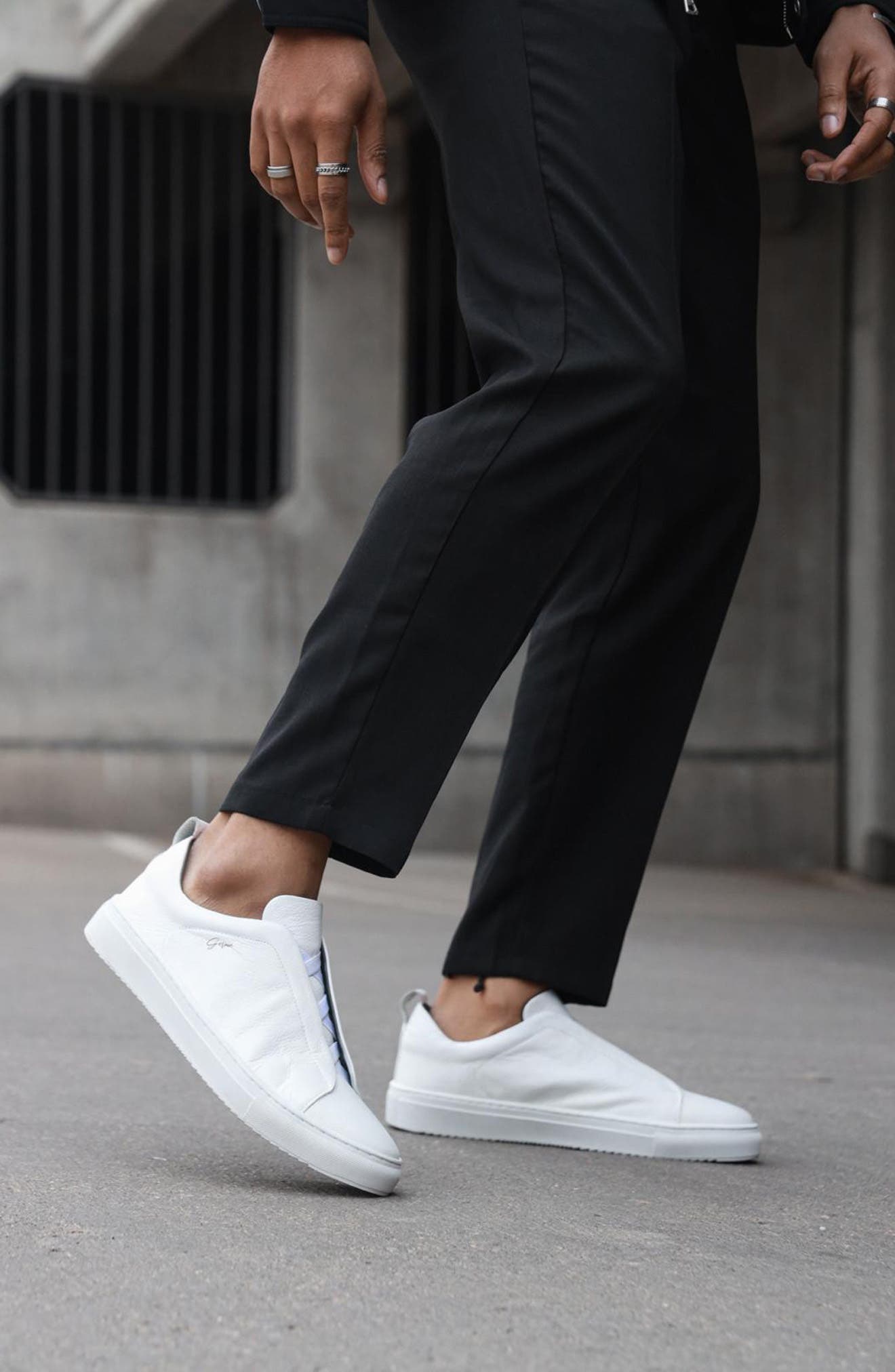 33 Laceless Low Top Sneaker, Alternate, color, WHITE GRAINY