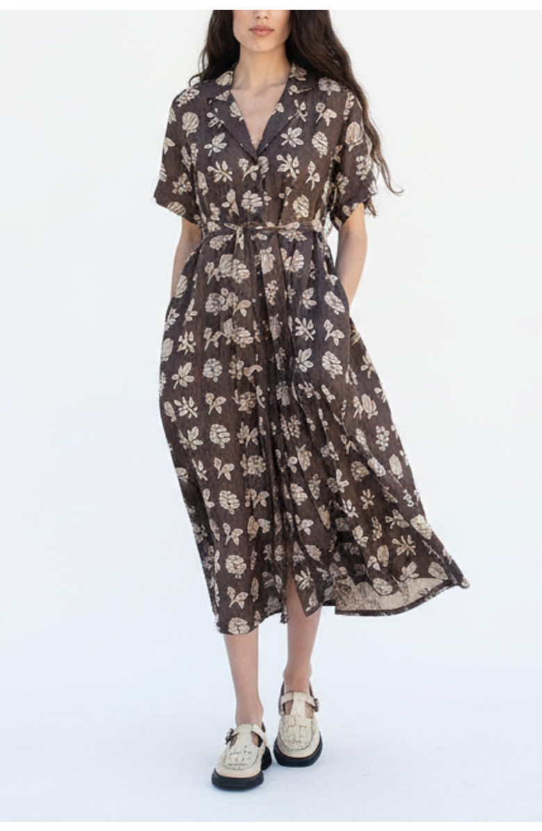 Ace & Jig Sabine Button Front Collared Midi Dress, Main, color, Botanical