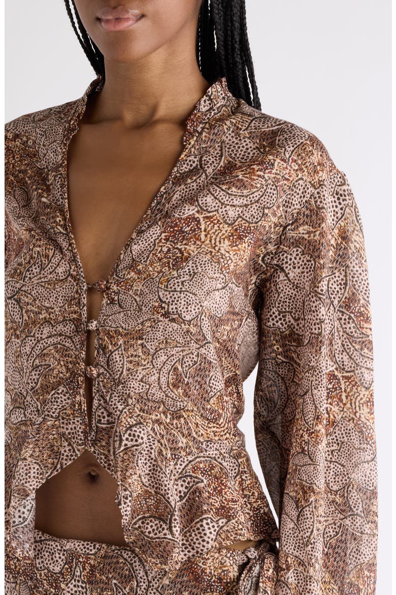 Celeny Crop Cotton Voile Shirt, Alternate, color, OCHRE