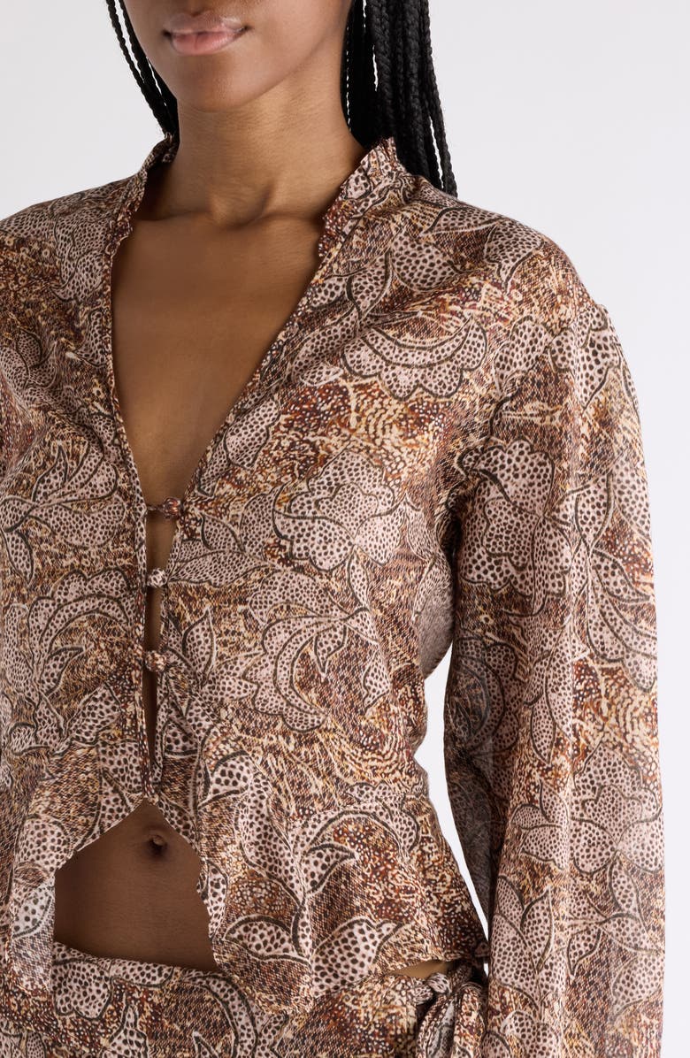 Isabel Marant Celeny Crop Cotton Voile Shirt, Alternate, color, Ochre