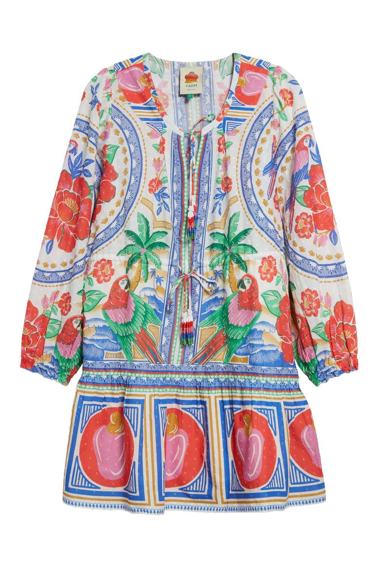Flowers Beach Swiss Dot Minidress, Alternate, color, OFF-WHITE MULTI