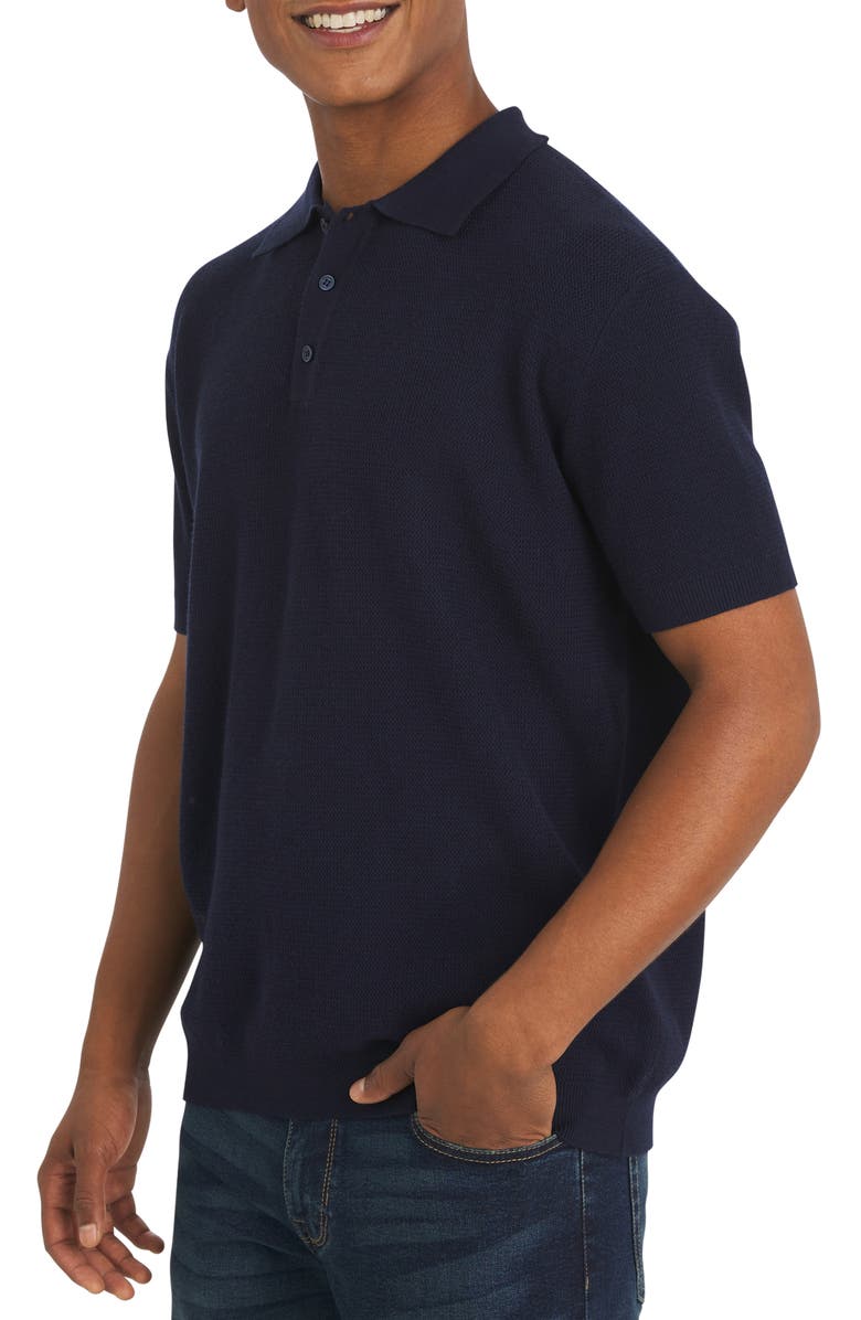 DKNY SPORTSWEAR Wave Sweater Polo, Alternate, color, Midnight Navy