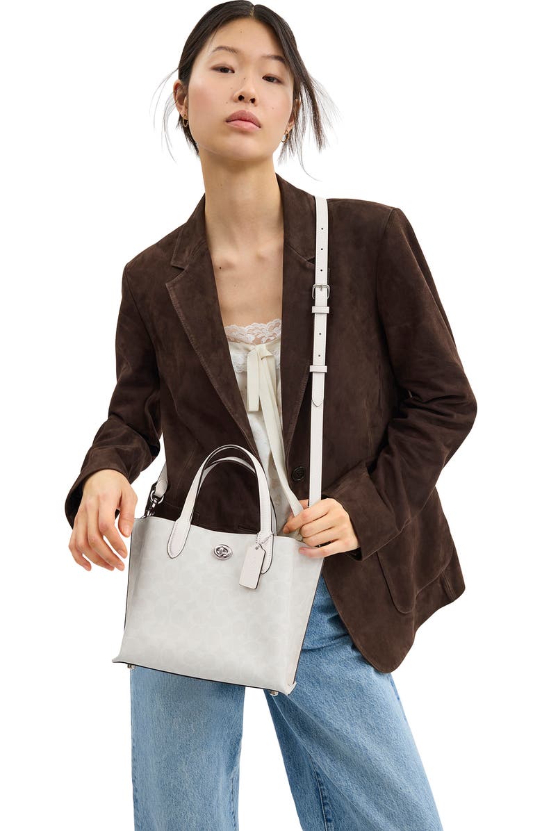 COACH Willow Signature Coated Canvas Crossbody Bag, Alternate, color, White Chalk