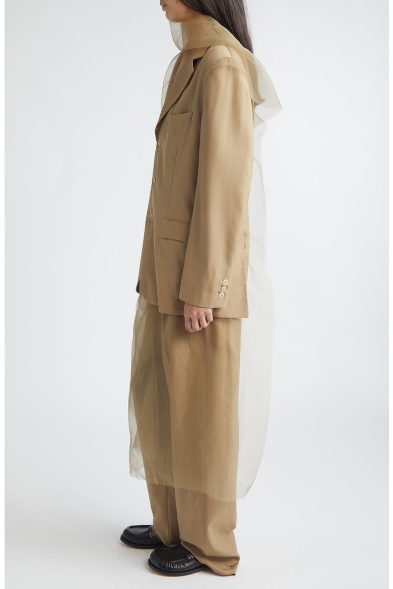 Piccolo Paradiso Organza & Wool Jacket, Alternate, color, BEIGE
