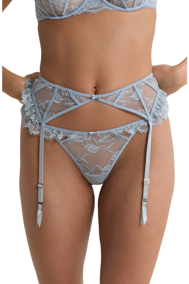 Beloved Porte Jartelle Lace Garter Belt, Main, color, OXYGEN