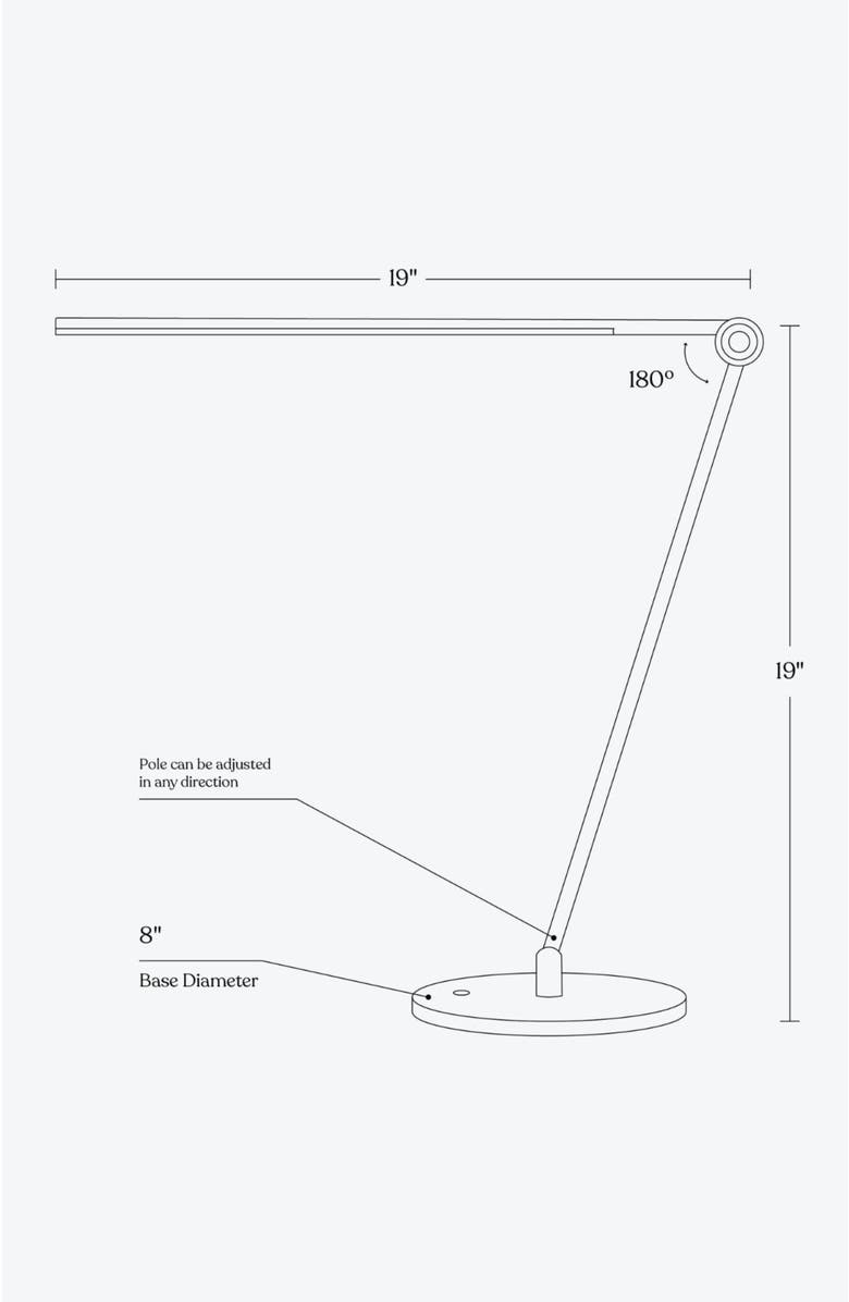 Brightech Libra 39" Dimmable LED Modern Desk Lamp with USB Port and Adjustable Lamp Head, Alternate, color, Black