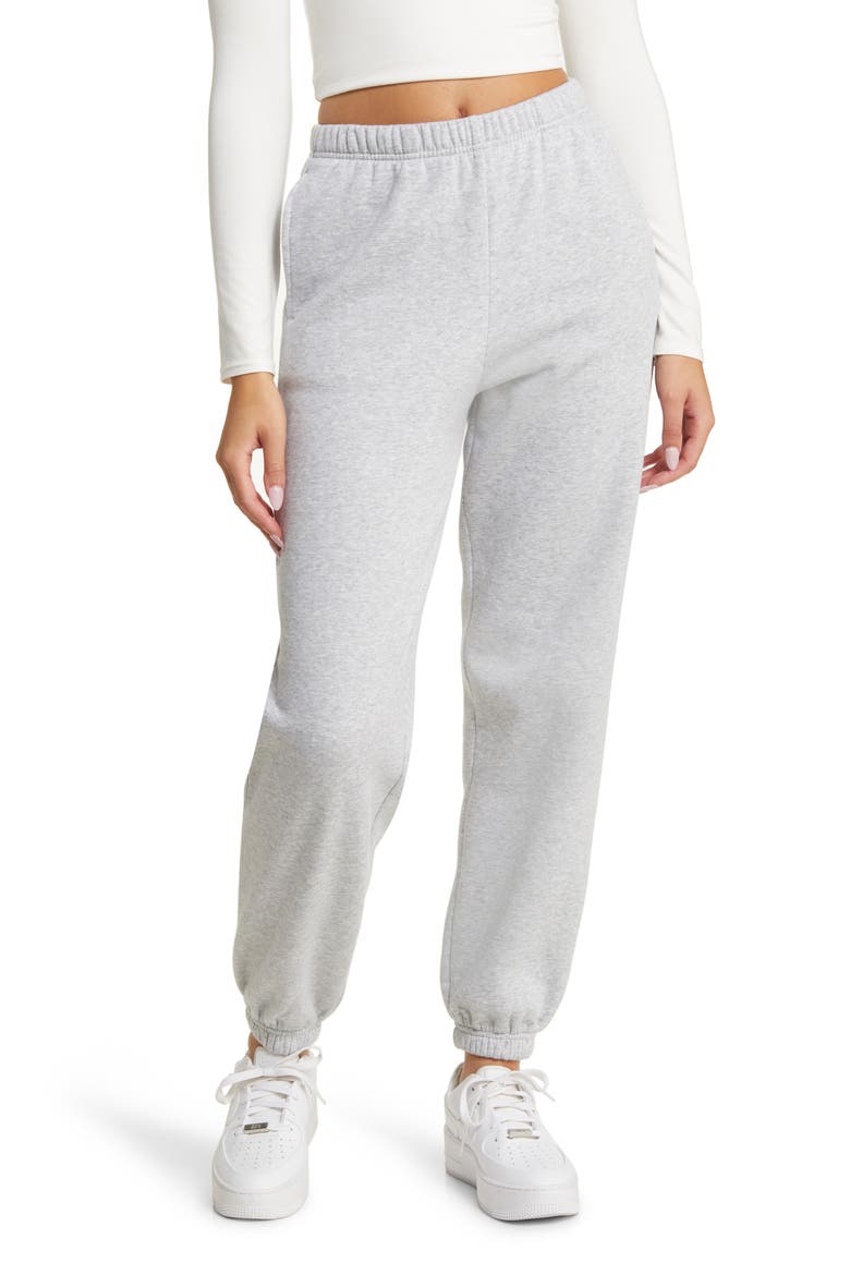 Fleece Joggers, Main, color, GREY SOFT HEATHER