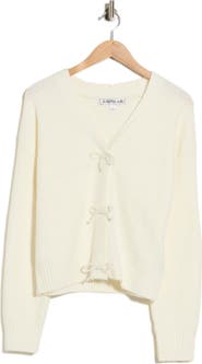 Madden Girl Pearl Bow Cardigan