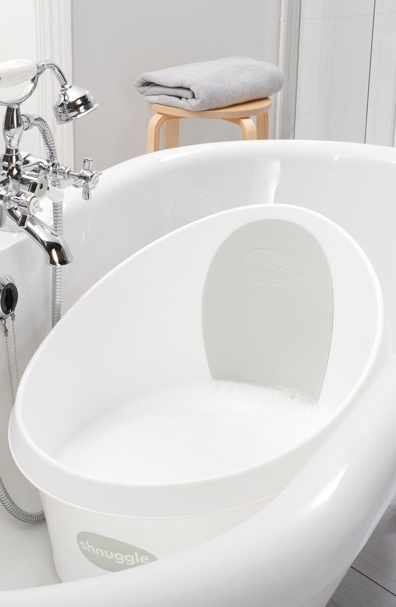 SHNUGGLE Toddler Bathtub, Alternate, color, White / Grey
