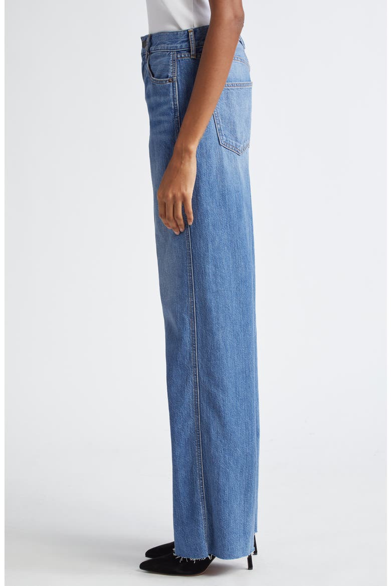 Taylor High Waist Raw Hem Wide Leg Jeans, Alternate, color, BRIGHT LAKESHORE