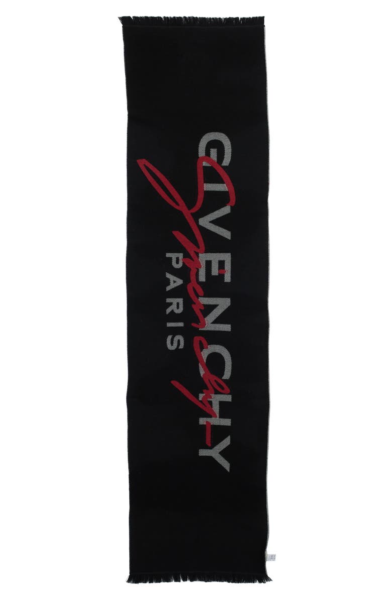 Givenchy Paris Signature Logo Wool Scarf, Alternate, color,