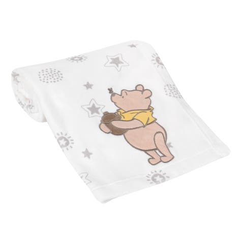 Disney Baby WINNIE THE POOH Fleece Appliqued Baby Blanket