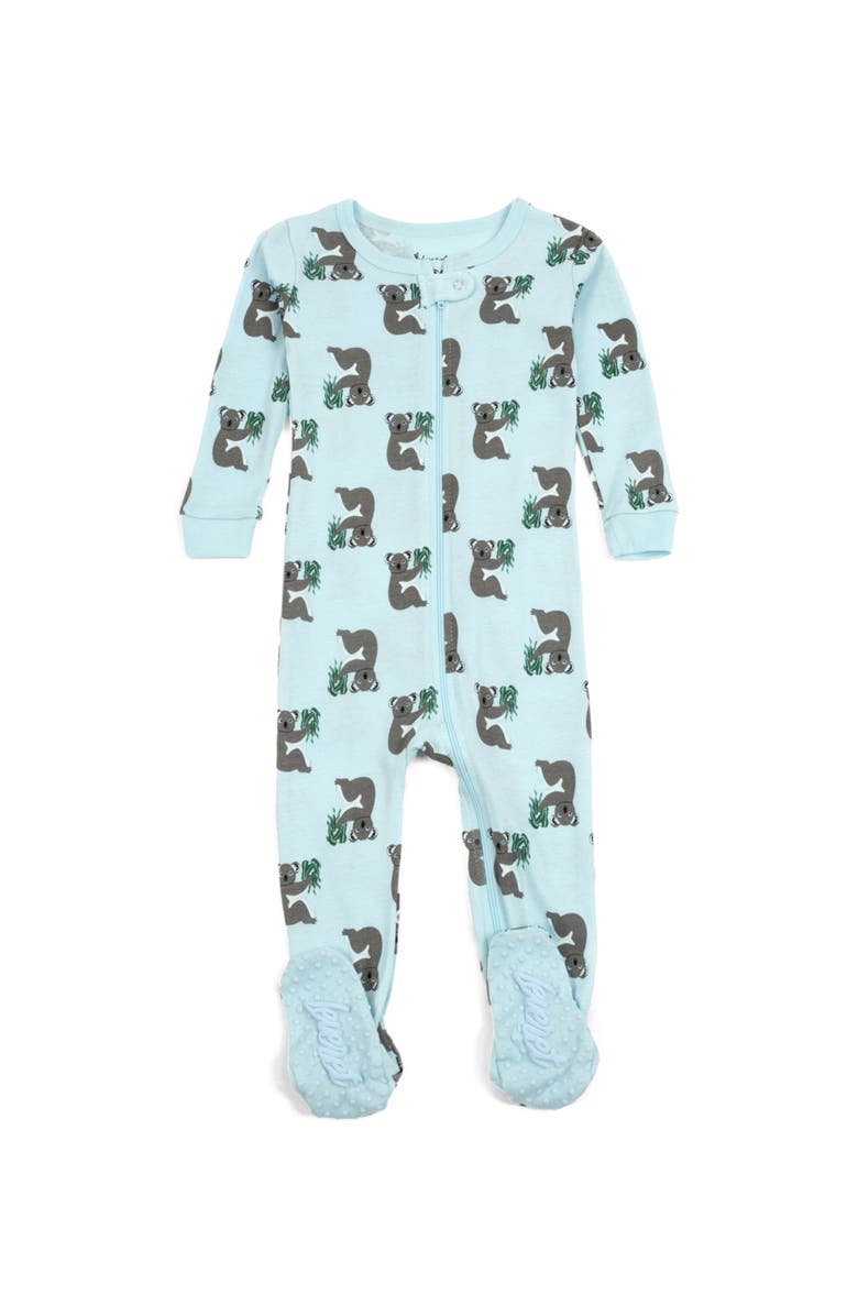 Leveret Footed Printed Cotton Matching Family Pajamas, Coordinated Prints, Main, color, Blue Koala