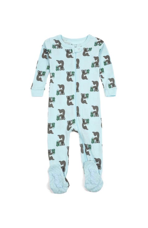 Footed Printed Cotton Matching Family Pajamas, Coordinated Prints (Baby)