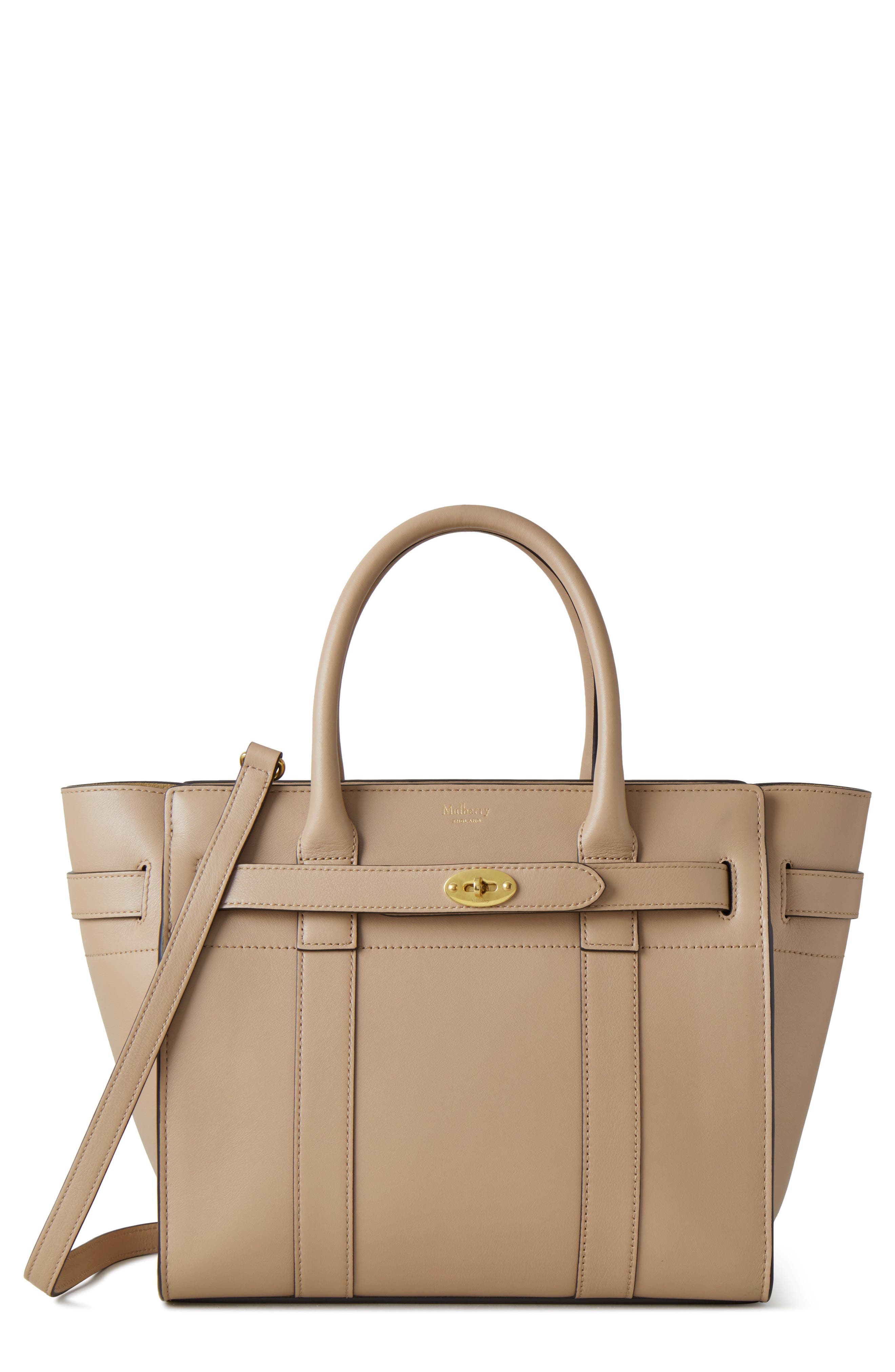 Mulberry Small Zipped Bayswater Leather Tote, Main, color, 